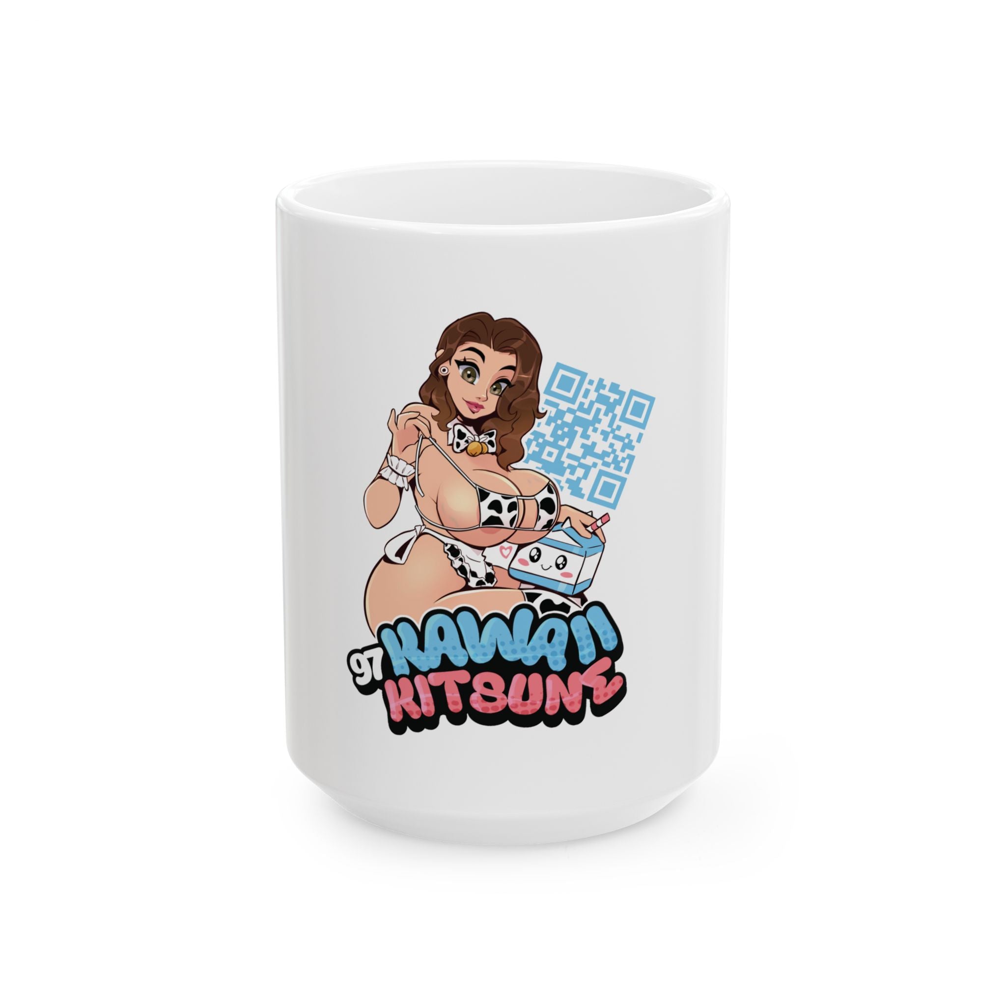97KawaiiKitsune Character QR Code Ceramic Mug (11oz, 15oz)
