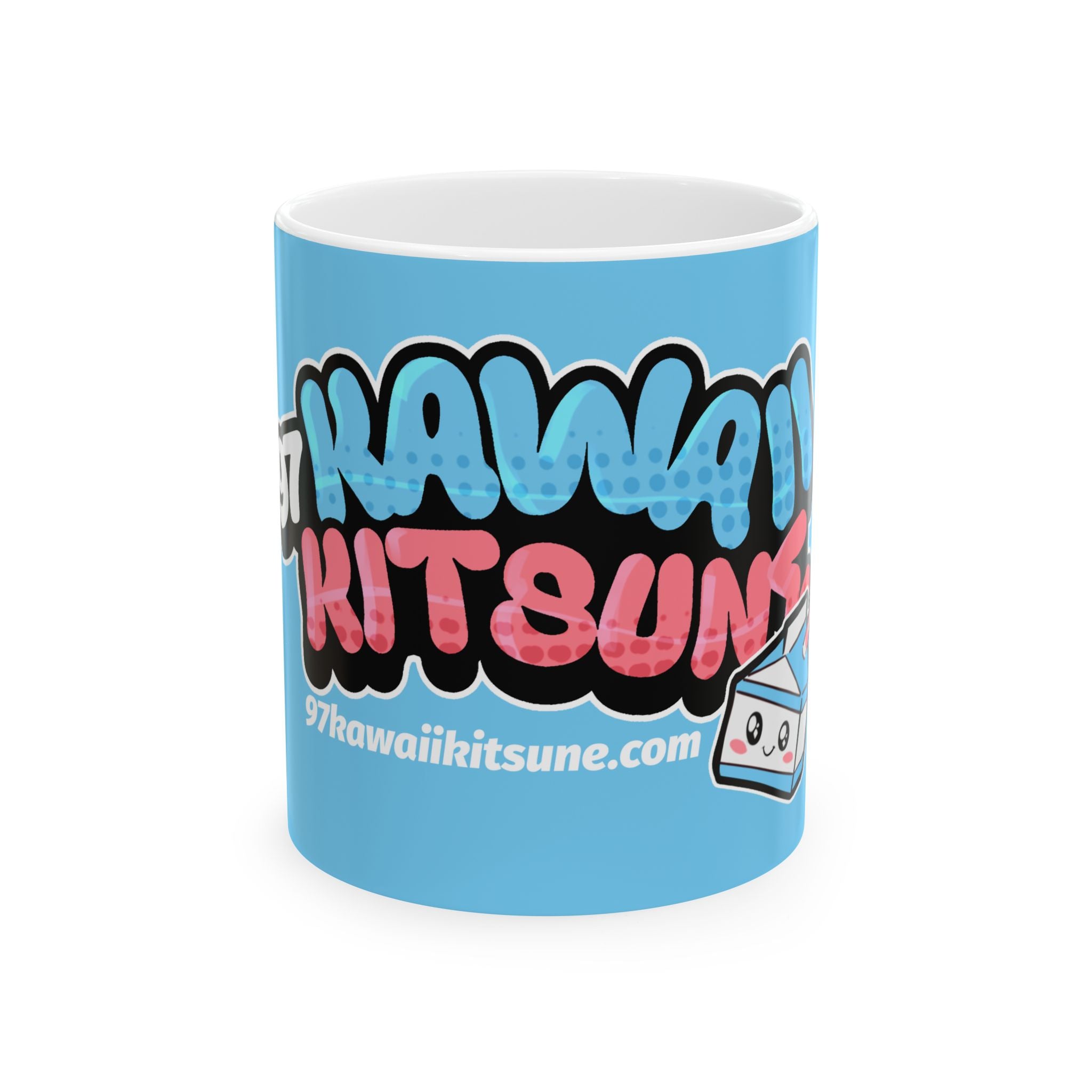 97KawaiiKitsune Blue Logo Ceramic Mug (11oz, 15oz)